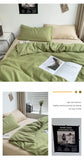 Hot Bedding Set Bedroom Decor Washed Cotton Double Duvet Cover Set Duvet Cover Flat Sheet Quilt Cover Pillowcase Home Textiles