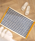 Tufting Blue Stripe Bathroom Mat Bathmat Long Living Room Carpet Bedside Rug Soft Bedroom Floor Tidy Pad Aesthetic Home Decor
