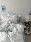 Pure Cotton Fledding Set Dr Pear Simple Elegance Cotton Quilt Cover eet Bed Canopy Four Piece Bedding Set