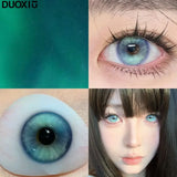 1 Year 2Pcs New Cosplay Colored Contact Lenses Myopia  Anime Cyber Gray Color Contacts with Power Foggy White  Halloween