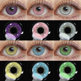 6 Months Disposable Kawaii Green Anime Cosplay Colored Contact Lenses for Coser Daily Party Eye Beauty Soft Contacts