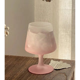 French matte gradient powder high footed glass with ins style and high aesthetic value