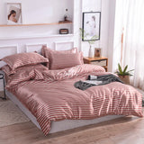 Bed Linen Silky Duvet Cover220x240 Stripe Queen Size 1PCS Quilt Cover Bedding covers Fashion Home Textile Nordic sling