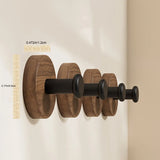 Walnut Wood Door Hook Adhesive Bathroom Towel Rack No-Drill Wall-Mounted Coat Hanger Wooden Hook for Kitchen or Bathroom