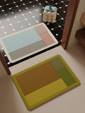 Ins Style Striped Diatom Mud Bath Mat Super Absorbent Quick Dry Bathroom Rug Non-Slip Entrance Doormat for Modern Home Decor