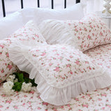 Romantic Ruffle Lace Cushion Cover ,100% Cotton Cloth Pillow Covers Decorative , Bed Throw Pillow Case , Sofa Cushion No Core