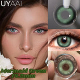 1 Pair Colored Contact Lenses Natural Brown 14.5mm Big Eyes Contacts Cosmetics Green Eye Color Lens Gray Lens Women Makeup