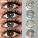 1 Pair Cleopatra Series Colored Contact Lenses Natural Brown Pupils Eyes Contact lenses Green Soft Contacts 14.20mm