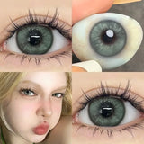 1 Pair Korean Lenses Contact Lenses with Prescription Green Lenses Eyes Colorful Beauty Lenses Yearly Use Natural Pupils