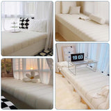 Custom Thick Bench Cushions Teddy Velvet Cushions Indoor Non Slip Seat Cushions Sofa Balcony Sofas Seat Pads Bay Window Cushions