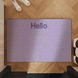 Vibrant Solid Color Hello Letter Doormat Wire Loop Cuttable Entrance Welcome Carpet Anti-Dust Indoor Outdoor Home Mat