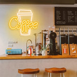 Coffee Neon Sign Led Light Bar Decor Custom Shop Home Pub Room Office Wall Decor Restaurant Cup Business Signboard Neon Lights