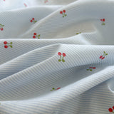 3pcs cotton Duvet Cover Set (1 Duvet Cover + 1 Pillowcase+1 flatsheet), Blue floral ruffled Bedding Set Soft Comfortable