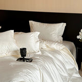 4Pcs Jacquard Egyptian Cotton Luxury Bedding Set Soft Silky Single Queen King Duvet Cover Set Flat/Fitted Bed Sheet Pillowcases