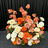 Pink Green Artificial Hydrangea Rose Anthurium Arrangement Wedding Table Centerpiece Floral Runner Party Backdrop Banquet Decor