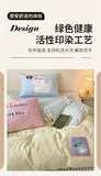 Kawaii Cartoon Dog Washed Cotton Bedding Set for Girl Boys Skin-friendly Duvet Cover Set with Sheet Soft Comfortable Quilt Cover