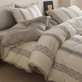 New Class Duvet Cover Knitted Cotton Printing Small Fresh King Size Queen Size Set Bed Sheet Bed Hat 4Pcs Set