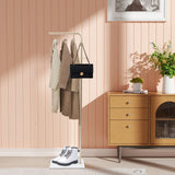 Modern Metal Coat Rack with Marble Base - 3-Hook Freestanding Entryway Organizer for Jackets, Hats, Bags, Umbrellas & Scarves
