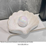 Modern Ceramic Soap Dish, Drainage Soap Holder for Bathroom Sink, Non-Slip Home Decor（No pearls or soap included）