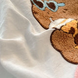 Cute Cartoon Pattern Embroidered Soft Bedding Sets Cozy Breathable Fitted Sheet Kit Kids Adults Bedroom Decor for Spring Summer