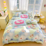 Washed Cotton Pink Duvet Cover Girl Room Decor Breathable Comforter Cover with 2 Pillowcases Bed Linens Bedding Set Home Textile
