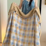 Ikeehome  New Milk Fleece Multifunctional Blanket Household Thickened Leisure Blanket Lamb Fleece Dormitory Quilt Cover Dual-purpose