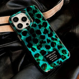Phone Case For iPhone 17 16 15 Pro Max 14 13 12 11 16 15 Plus 16E 17 Air Retro Laser Cute Leopard Print Transparent Bumper Cover