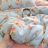 New Floral Double-piece Washed Cotton Quilt Cover  Skin-friendly Breathable Student Dormitory Duvet Covers Without Pillowcases
