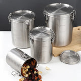 304 Stainless Steel Storage Tank Sealed Large Capacity Stackable Coffee Beans Grains Tea Storage Tank Kitchen Storage Container