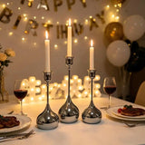 Silver Metal Candle Holder,Romantic Wedding Festival Dinner Table Candlelight,Hotel Living Room Home Decoration Candlestick