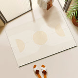 Abstract Geometric Line Art Bathroom Mat Soft Neutral Color Absorbent Non-Slip Quick Drying Home Entrance Floor Mat