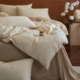 Heavy‑Weave 3D Jacquard Egyptian Cotton Bedding Sets Bed Linens Duvet Cover Set Underwear Solid Color