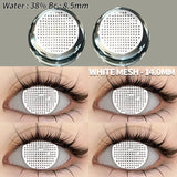 2pcs Cosplay Colored Contact Lenses Crazy White Contact Lenses Anime Black Eye Lenses Halloween Beauty Makeup Lens