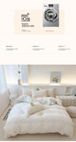 Princess Style Bedding Sets Ruffle Lace Bow Quilt Cover Romantic Print Bedclothes Home Decor Woman Girl Bedroom Duvet Cover 4pcs