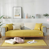 Waffle Simple and Luxurious Solid Color Sofa Cushion Four Seasons Universal Anti Slip Sofa Cover Armrest Backrest Towels