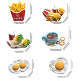 Food Magnets for Fridge Burger Chips Chicken Simulation Kitchen Magnetic Accessories Creative Photo Stickers Home Decorations