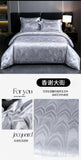 Luxury Satin Jacquard Duvet Cover Set Nordic Double Bed Quilt Cover Bedding Set Adlut Pillowcases Sheet Queen King Home Textiles