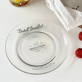 Transparent Glass Plate Simple Letter Dessert Plates Fashion Household Fruit Bread Glass Dish Nordic Kitchen Circular Flat Plate