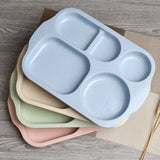 Plastic Student Dinner Plate Thickened Canteen Compartment Food Tray Anti-fall Multigrid Rice Pan Home Rectangle Kitchen Tools