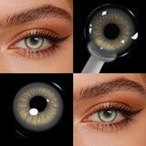 Diamond Shimmer Colored Contact Lenses 6 Months Use Natural Brown Eyes Contacts Myopia Prescription Soft Lens for Eyewear