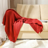 Lightweight Cable Knit Throw Blanket Soft Breathable All-Season Couch Decorative Cozy Blanket for Home Decor Christmas Green