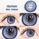 2pcs/Pair Yearly Blue New Color Contact Lenses for Eyes with Myopia Prescription Beauty Pupils Makeup Nature Eye Free Shipping