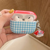 Retro Plaid For Apple AirPods1/2 3 4 Pro 2 2nd Generation Wireless Bluetooth Earphone Charging Box Case Girl Soft Silicone Cover