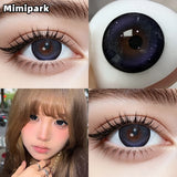 2pcs High Gloss Big Diameter Colored Contacts High Moisture Half Yearly Lenses for Daily Wear Makeup Party 0.00D No Po