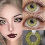 2 Pairs 6 Months Disposable Colored Contact Lenses Green Anime Cosplay Soft Contacts Lenses for Daily Party Eye Beauty