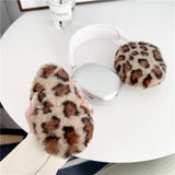 For Airpods Max Wireless Headphone Earphone Accessories Covers Luxury Leopard Print Cases Fluffy Plush Fur Soft Protective Case