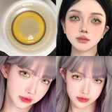 2pcs/pair Cyber Series Halloween Colored Contact Lenses for Makeup Eyes Big Pupils Red Contact Lenses Brown Lens Myopia
