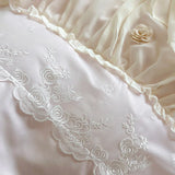 800TC Lyocell Bamboo Fiber Soft Silky Cooling Bedding Set Pink Romantic Lace Ruffles Duvet Cover Flat/Fitted Sheet Pillowcases