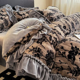Latest French Style Winter Thickened Milk Fleece 4pcs Bedding Sets Soft Luxury Warm Quilt Cover Sheet Pillowcases