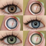 1 Pair Colored Contact Lenses for Eyes Doll Eye Cosmetics Blue Contact Lenses Fashion Lens Eye Makeup Yearly Use